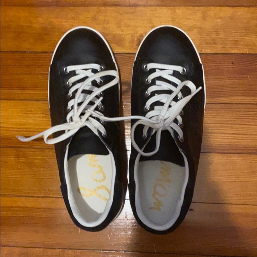 Sam Edelman black leather casual sneakers